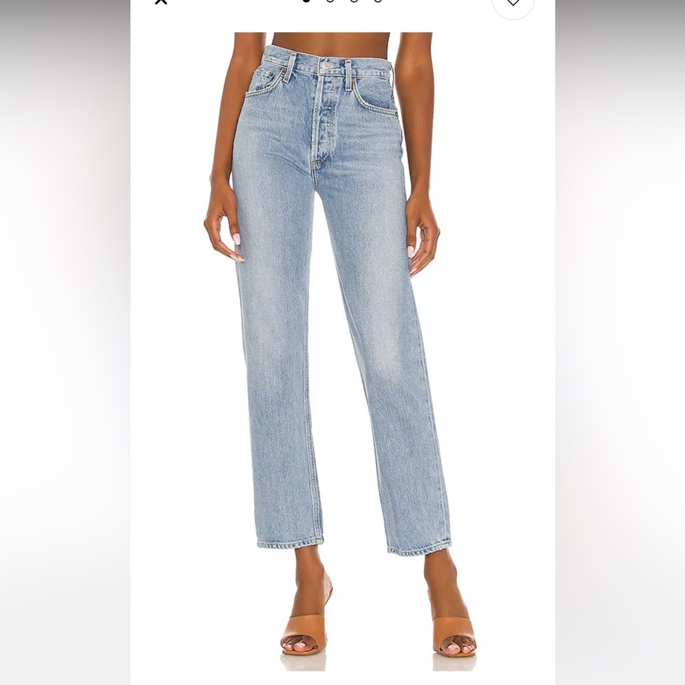 Agolde 90s pinch waist high rise jeans in sound wave